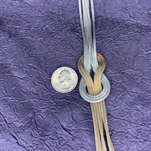 Unique Vintage Bracelet and Necklace Set in Two Tone Sterling Silver - Picture 12 of 12